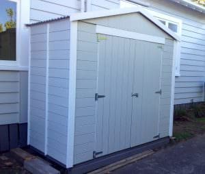 Image of small sheds nz. A painted eco friendly wooden garden shed